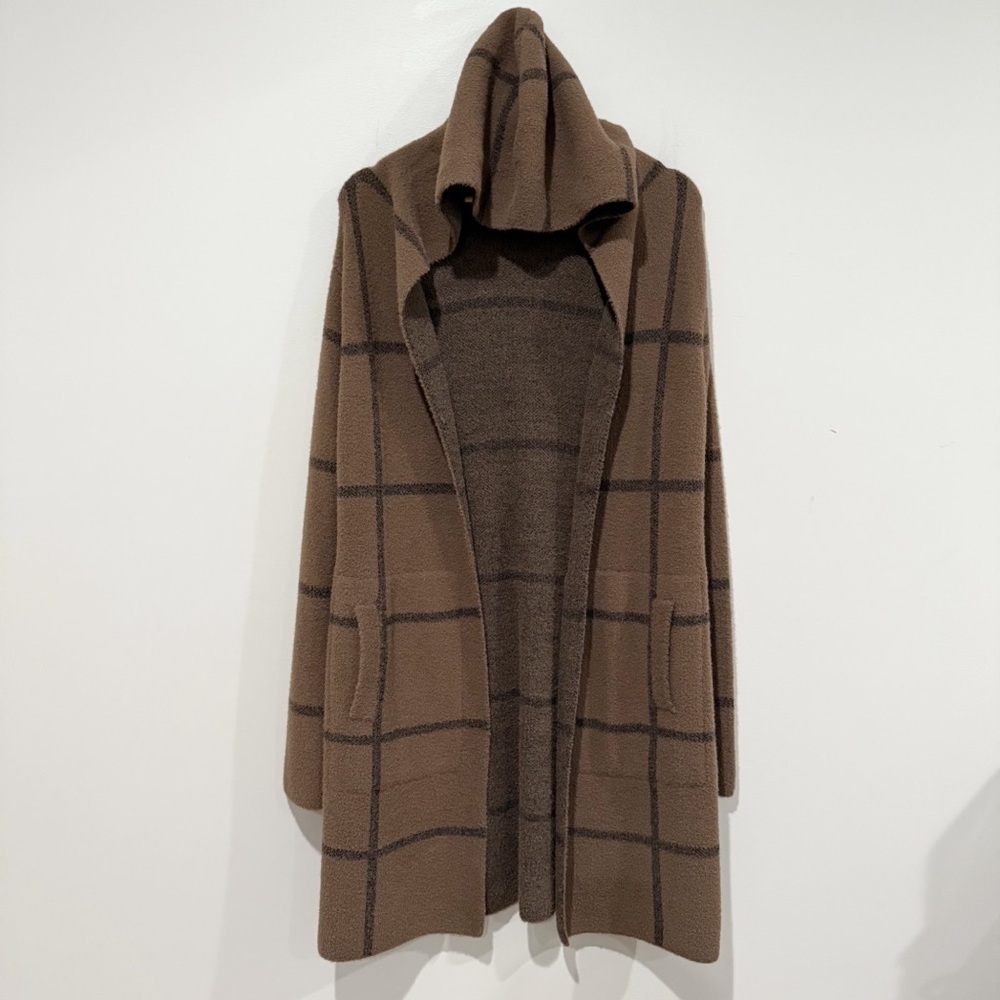CARVE DESIGNS Durango Plush Cardigan Dark Brown Birdseye Pockets Size XS